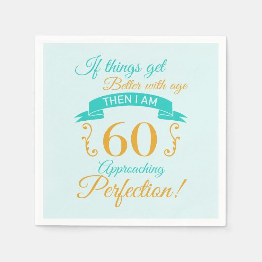 60e verjaardag beter met leeftijd servet (Voorkant)