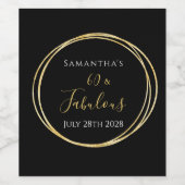 60e verjaardag Black Gold 60 en Fabulous Party Wijn Etiket (Enkel label)