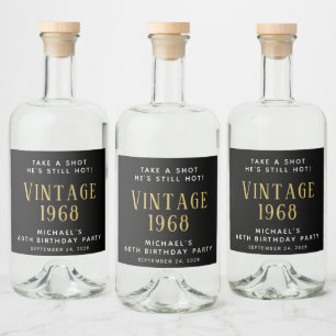 60e verjaardag Black Likeurfles Etiket