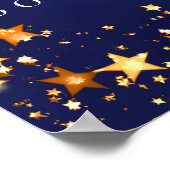 60e Verjaardag blauw goud sterren foto welkom Poster (Hoek)