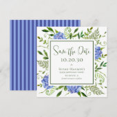 60e verjaardag Blauwe Hortensia's Save The Date (Voorkant / Achterkant)