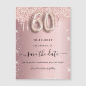 60e verjaardag bloedige glitter sparen de datummag (Voorkant)