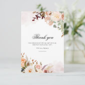 60e Verjaardag Bloemen Waterverf Script Bedankkaart (Staand voorkant)