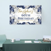60e verjaardag Blue Balloons Party Welkom Spandoek (Beurs)