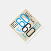 60e verjaardag Blue beige Servetten (Hoek)