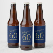 60e verjaardag Blue Gold Bier Etiket (Flessen)