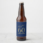 60e verjaardag Blue Gold Bier Etiket (Voorkant)