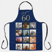 60e verjaardag Blue Gold Schort (Voorkant)