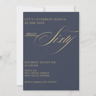 60e verjaardag Calligrafie Modern Elegant Kaart
