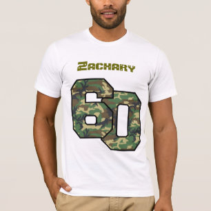 60e verjaardag Camo Eén jaar aangepaste naam V024 T-shirt