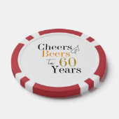 60e verjaardag Cheers Beers Party Poker Chips (Enkel)