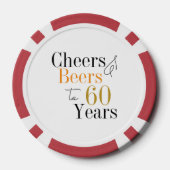 60e verjaardag Cheers Beers Party Poker Chips (Achterkant)