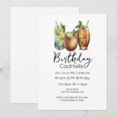 60e verjaardag cocktails Casual uitnodiging (Voorkant / Achterkant)