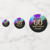 60e verjaardag Confetti voor zwarte en gouden fees (Achterkanten)