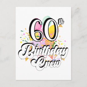 60e verjaardag Crew 60 Feest Crew Briefkaart