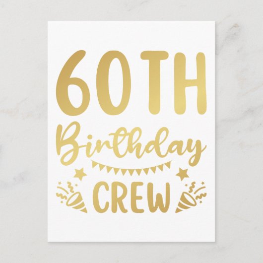 60e verjaardag crew 60 feest crew briefkaart (Voorkant)
