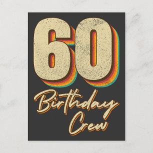 60e verjaardag Crew 60 Feest Crew Groep Briefkaart