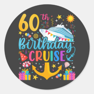 60e verjaardag Cruise B-Day Party Ronde Sticker