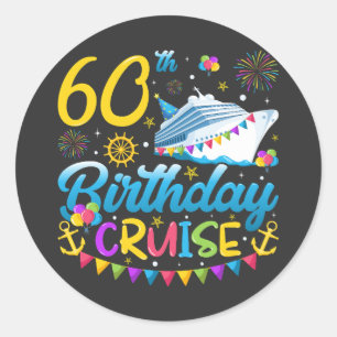 60e verjaardag Cruise B-Day Party Ronde Sticker