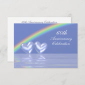 60e verjaardag Diamond Hearts Kaart (Voorkant / Achterkant)