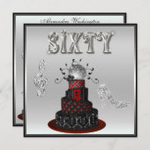 60e verjaardag Disco Diva Cake Silver Sparkle Heel Kaart (Voorkant / Achterkant)