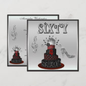 60e verjaardag Disco Diva Cake Sparkle High Heels Kaart (Voorkant / Achterkant)