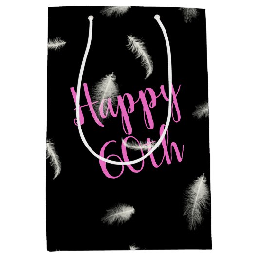 60e verjaardag Dozen Gemiddelde Gift Bag Medium Cadeauzakje (Voorkant)