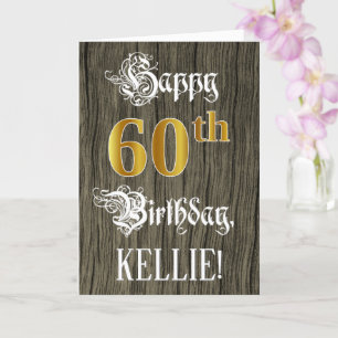 60e verjaardag: Faux Gold Kijk + Faux Wood Pattern Kaart