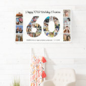 60e verjaardag feest nummer 60 fotocollage spandoek (Insitu)