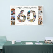 60e verjaardag feest nummer 60 fotocollage spandoek (Beurs)