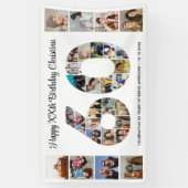60e verjaardag feest nummer 60 fotocollage spandoek (Verticaal)