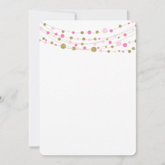 60e verjaardag feestuitnodiging, roze en goud kaart (Achterkant)