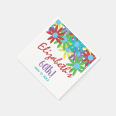 60e verjaardag Floral - Aangepast papier servetten (Hoek)