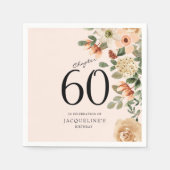 60e  verjaardag Floral Servet (Voorkant)