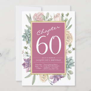 60e verjaardag Floral verrassingspartij Kaart