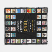 60e verjaardag Foto Collage vader Fleece Deken (Voorkant (Horizontaal))