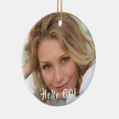 60e verjaardag foto hallo 60 keramisch ornament (Rechts)