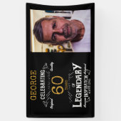 60e verjaardag foto sjabloon Legendary Spandoek (Verticaal)