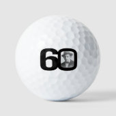 60e verjaardag foto zwart-wit golfballen (Voorkant)