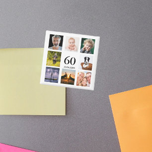 60e verjaardag fotocollage man magneet