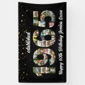 60e verjaardag fotocollage opgericht 1965 spandoek (Verticaal)