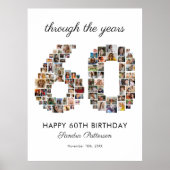 60e verjaardag fotocollage poster (Voorkant)