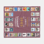 60e verjaardag Fotosjabloon Moeder grootmoeder Fl Fleece Deken (Voorkant (Horizontaal))