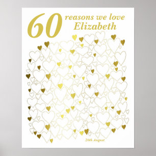 60e verjaardag gastenboek - 60 redenen waarom we v poster