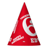 60e verjaardag gepersonaliseerde foto wit rood feesthoedjes (Links)