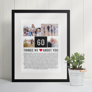 60e verjaardag Gift Dingen waar we dol op zijn van Poster