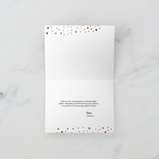 60e verjaardag Gold Black Bericht Bedankkaart (Binnen)