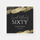 60e verjaardag Gold Black Kijk wie Napkins is Servet (Voorkant)