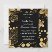 60e verjaardag Gold Black Square Invitation Kaart (Voorkant)
