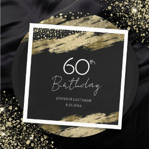 60e verjaardag Gold Black Uitnodiging Servet